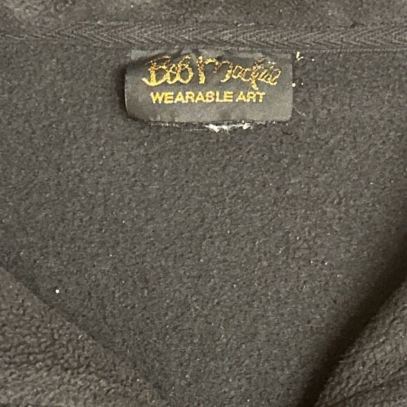 Bob Macke Wearable Art Womens XL Black Floral Embroidered Jacket Zip Up Shacket - Picture 3 of 6